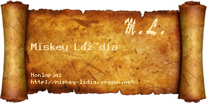 Miskey Lídia névjegykártya